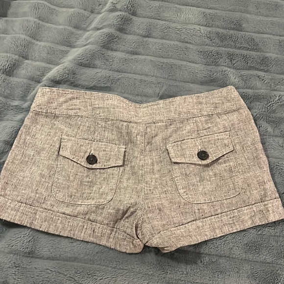 EXPRESS Linen Blend Flat Front Shorts - Picture 3 of 4